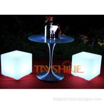 Unique Plastic PE Coffee Tables , LED Bistro Table And Chai